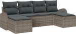 6-teiliges Garten Sofa Set mit Kissen Grau Poly Rattan Gartenlounge Model3346149