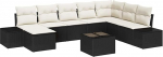 Rantry 8-teiliges Garten Sofa Set mit Kissen braunes Poly Rattan Gartenlounge Model3347187