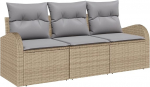 Rantry 3-osaline aiasohva komplekt padjadega Beige Poly Rattan Garden Lounge Model3345900