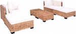 Sofagarnitur Rattan Sofagarnitur Set mit Eckelementen und Couchtisch f&uuml;r Wohnzimmer 16-TLG. Nat&uuml;rliches Rattan