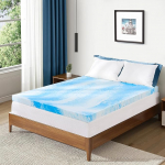 Topper 180 x 200 cm - 5 cm Height Memory Foam Mattress Topper Made of Gel Memory Foam with Waterproof Oeko-Tex Certified Mattress Protector, Blue