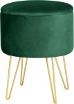 AKORD Lili pouffe Footstool Storage for Small Items Modern Velour Padded Eye-catching Colour Metal Legs for the Living Room Bedroom
