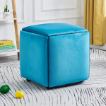 WLWLEO Folding Storage Stool 5 in 1 Creative Cube Stool Living Room Small Stool Sofa Stool Shoe Changing Stool with 4 Foot Castors, Blue