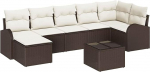 Rantry Model3346138 7-osaline aia diivan komplekt koos pehmendusega Hall Poly Rattan Garden Lounge