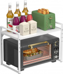 GEDLIRE Reguleeritav mikrolaineahjuriiul 2-tasandiline laiendatav k&ouml;&ouml;gi mikrolaineahjuriiul, mis on valmistatud terasest, pagaririiuli mikrolaineahju hoidja korraldaja r&ouml;steri kuuma &otilde;hu praadimiseks, valge