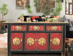 OPIUM OUTLET Sideboard Chest of Drawers Chinese Asian Oriental Buffet Sideboard Vintage Shabby Chic Style China Antique (Design 7)