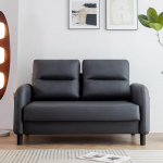 Komtopod Modernne 2-kohaline diivan, 140 cm mugav diivan viskopatjadega, k&auml;etoed, v&auml;ike diivan elutuppa, magamistuppa, kontorisse, korterisse, must