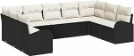 9-teiliges Garten Sofa Set mit Kissen Schwarz Poly Rattan Gartenlounge Model3346197 9-teiliges Garten Sofa Set mit Kissen Schwarz Poly Rattan Gartenlounge Model3346197