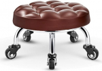 ZGYYDS Rolling Stool Swivel Stool with Universal Swivel Castors PU Leather Round Bench Modern Design Creative Low Rolling Stool for Home Office Fitness Pedicure Manicure Pulley Stool 22 cm / 23 cm