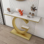 Konsolentisch f&uuml;r den Eingangsbereich mit Metallrahmen, stilvolle Akzentm&ouml;bel f&uuml;r den Flur als Heimdekoration