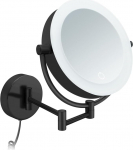 Libaro Tokyo XXL kosmeetiline peegel LED suurendav peegel seinale paigaldatav dimmerfunktsiooniga musta kaabliga automaatne v&auml;ljal&uuml;litus (must 5X/10X)