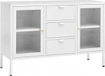 vidaXL k&uuml;lgkapp Mitmeotstarbeline kabinet seisev kapp raamatukapp hoiukapp valge 105 x 35 x 70 cm teras karastatud klaasist