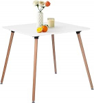 Nelinurkne s&ouml;&ouml;gilaud 80cm 2-4 inimesele, kaasaegne funktsionaalne valge laud puidust jalgadega koju, kontorisse, k&ouml;&ouml;ki, s&ouml;&ouml;gituppa, terrassile, v&auml;ikestesse ruumidesse