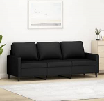 359214 3-kohaline diivan elutoa diivan istumisnurk must 180 cm sametist