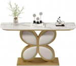 Moderner Blumenkonsolentisch, Sofatisch mit Schiefertischplatte, Flurtisch f&uuml;r Wohnzimmer, B&uuml;ro, Kaffeebar, Eingangsm&ouml;bel (Farbe: Schwarz 2)