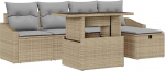 Gartensofa-Set mit Kissen mit Speicher 6 tk Poly-Rattan Gartenm&ouml;bel Model3359827