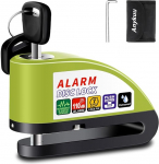 Piduriketta lukustus mootorratta lukustush&auml;ire 110 dB valju ketaslukuga pidurilukk koos 1,5 m m&auml;lukaabli ja lukustustasku alarmi lukuga 7 mm paksule pidurikettale mootorratta jalgrattale