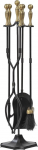 AMAGABELI 26.5 Inches (67.3 cm) 5-Piece Fireplace Tool Set Fireplace Set with Wrought Iron and Interior Fittings Fireplace Accessories Fireplace Stand Fire Tongs Shovel Antique Brush Chimney Poker