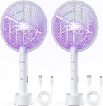 PALONE 2 x elektriline k&auml;rbsepeksja putukatapja, 4000 V elektriline s&auml;&auml;sekloppija ja UV s&auml;&auml;skede lamp, 2 in 1, kaasaskantav laetav USB siseruumides ja &otilde;ues kasutamiseks