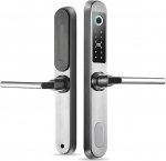 Fingerprint Lock, 4 in 1 Smart Door Lock, Adjustable Electronic Door Handle, Finger ID, Password Card Reading with 2 Mechanical Keys, for Home Security