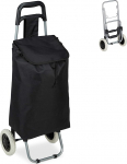 Relaxdays Folding Shopping Trolley 25 L Shopping Bag with Wheels Maximum Load 10 kg H x D 91 x 40 x 30 cm Black