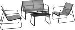 Megashopitalia GARDEN FURNITURE SET WITH SOFA 2 CHAIR COFFEE