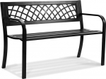 VEVOR Metal Garden Bench Patio Bench 1163 mm Park Bench Rest Bench 218 kg Load Capacity 3 Person Garden and Park Bench with Backrest & Armrests, Vintage Bench for Garden, Park, Yard, Porch