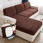 Sofa Seat Cushion Cover Waterproof 1 2 3 4-Seater Stretch Sofa Seat Cover Jacquard Sofa Cover for Back Cushions Sofa Cushion Covers L Shape Sofa Cover Protective Cover Seat Cushion Sofa Cover Brown Chaise Lounge