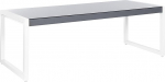 Bacoli Table Aluminium Glass Top Balcony Garden Patio Grey/White 210 x 90 cm
