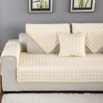 YEARLY Plush Multi-Size Sofa Cover, Quilted Sofa Throws, Couch Cover, Pet Dog, Thick, Non-Slip Furniture Protectors, Living Room, Sofa Towel, One Piece, Beige, 90 x 160 cm (35 x 63 inches)