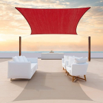ColourTree Square Sun Shade Sail, 4,6 x 3,6 m, punane, 4,6 x 4,6 m, kangas, UV-blokk, UV-kindel, vastupidav, kaubanduslik kvaliteet, terrass, autovarjualune - (Teeme kohandatud suurust)