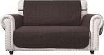 Ameritex Kahe istekoha kate Veekindel tepitud m&ouml;&ouml;bli kaitsekate koos seljaga mittelibiseva k&auml;pakaitsega koertele lastele lastele lemmikloomadele Loveseat Slipcover for Leather (Chocolate, 54")