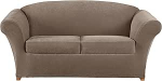 SureFit Stretch Pique Loveseat 3 Piece Two Seater Slipcovers sisaldab Slipcover ja kaks padjakatet turvalise sobivuse tagamiseks Geomeetrilised mustrilised padjad ja kahe istme katted Taupee