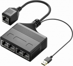 Panlouting 1000 Mbit/s RJ45 Ethernet 1 kuni 4 Splitter Adapter, 4 porti samaaegseks kasutamiseks, kiire Interneti LAN pesa pikendus koos USB toitejuhtmega
