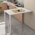 Seina kokkupandav laud, k&ouml;&ouml;gi seinale kokkupandav laud, seinale paigaldatav, kokkupandav laud k&ouml;&ouml;gis, seinalaua, kokkupandav laud, puit, kokkupandav laud, seinale paigaldatav kokkupandav laud, ruumi s&auml;&auml;stev (valge, 75 x 50 cm)