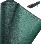 WOLTU aiaekraan 1,5 x 10 m, 150 g/m&sup2; HDPE tenniseekraan varju v&otilde;rk privaatsusekraan tuulekaitse, tolmekaitse, p&auml;ikesekaitse kangas v&otilde;rk koos kaablikinnitustega roheline
