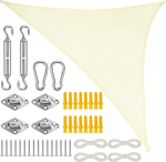 Belle Vous kreemikas v&auml;rviline kolmnurkne markiisikomplekt - 2 x 2 x 2 m markiis veekindel koos paigaldusk&ouml;itega - UV-blokeeriv p&auml;ikesekaitse r&otilde;du, aed, terrass ja tagahoov.