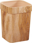 SEWACC Wood Grain Trash Can Pr&uuml;gikasti Square Waste Bin koos kaanega 14L Plastic Waste Bin Paper Bin for Bathroom Bathroom Kitchen Office Home Hotel