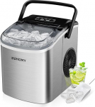 EUHOMY j&auml;&auml;kuubiku valmistamise seade 12 kg/24 h, 9 kuubikut 6 minutiga, isepuhastuv, k&auml;epidemega, labidas, korv, roostevaba teras, 45 dB, h&otilde;bedane