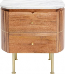 Kare Grace Design kapp, pruun, 55 x 51 x 36 cm, &ouml;&ouml;kapp, marmorplaat, mangopuit, v&auml;ike, magamistuba