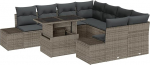 9-osaline aia diivan komplekt padjaga Hall Poly Rattan Garden Lounge Model3349155