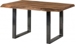 MASSIVMOEBEL24.DE Freeform 5 Sheesham Tree Table - Erinevad suurused, v&auml;rvid ja raamid, V&auml;rv: Naturaalne v&auml;rvitud, Suurus: 140 x 90 cm, Raam: U-jalad, Antratsiitne l&auml;ikiv