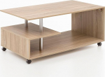 Wohnling Sonoma WL5.735 Disainer kohvilaud 105 x 48,5 x 60 cm p&ouml;&ouml;ratav ratastega, elutoa laud, kohvilaud, diivanilaud, salongilaud, puit, kohvilaud koos panipaigaga