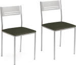 ASTIMESA SCACGR Kaks k&ouml;&ouml;gitooli, metallist alumiiniumist kunstnahk, grafiithall, Altura de asiento 45 cm