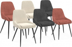 IDMarket - 6 Thalaya sametist toolide komplekt segav&auml;rvusega tumehall x2, terrakota x 2, beež x 2 koos k&auml;etugedega