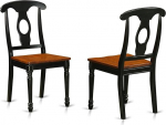 East West Furniture KEC-BLK-W Kenley k&ouml;&ouml;gi- ja s&ouml;&ouml;gitoolid - Napoleoni seljatugi, t&auml;ispuidust istmetoolid, 2 tooli, must ja kirssikast