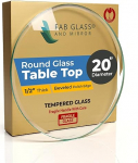 FAB 20" &uuml;mmargune klaasist lauaplaat 1/2" paksusega karastatud kalduva servaga klaas ja peegel