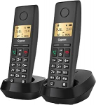 Gigaset Pure 220 Duo - 2 juhtmeta DECT-telefoni - k&otilde;neblokeerimise nupu ja k&auml;ed-vabad funktsiooniga - kuuldeaparaadiga &uuml;hilduv - aadressiraamat, antratsiitmust [&uuml;hildub DE, IT, FR, NL, BE, Che, AUT]