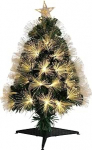 Well Home Weihnachtsbaum aus Glasfaser mit 60 warmwei&szlig;en LEDs mit Stern, 28 x 28 x 60 cm