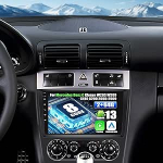SIXWIN 8 Core 2+64G Android 13 Carplay Android autoraadio DSP-ga Mercedes Benz C-klassile W203 W209 C180 C200 2005-2009, 9-tolline puuteekraan koos GPS WiFi BT USB FM RDS raadio Mirror Link + 32 Band EQ-ga